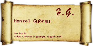 Henzel György névjegykártya